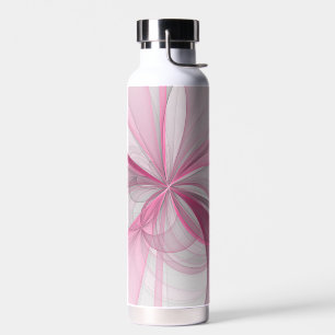 Bouteille D'eau Conception Abstraite de fractal rose pâle moderne