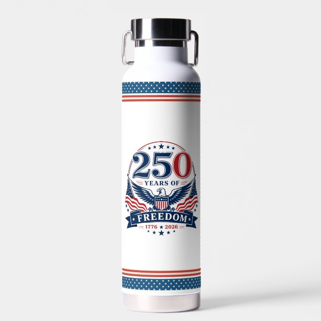 Bouteille D'eau Conception d'aigle patriotique USA 250 ans de libe (Avant)