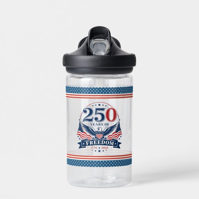 Bouteille D'eau Conception d'aigle patriotique USA 250 ans de libe (Avant)