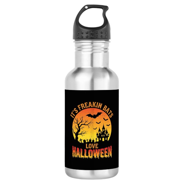 Bouteille D'eau Conception de château hanté Halloween, les chauves (Devant)
