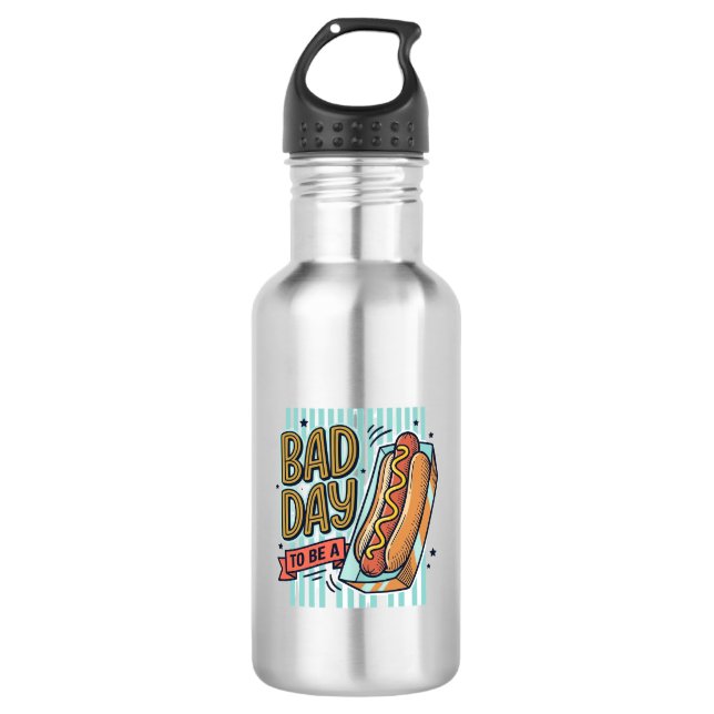 Bouteille D'eau Conception de chemise vectorielle rétro Hot Dog Ba (Devant)
