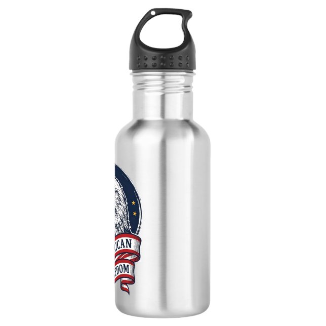 Bouteille D'eau Conception de chemise vectorielle ruban patriotiqu (Devant)