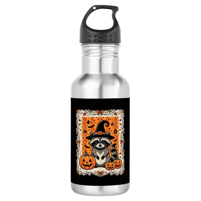 Bouteille D'eau Conception de citrouille d'Halloween de raton lave (Devant)