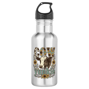 Bouteille D'eau Conception de ferme de tournesol Yunkie vache vint
