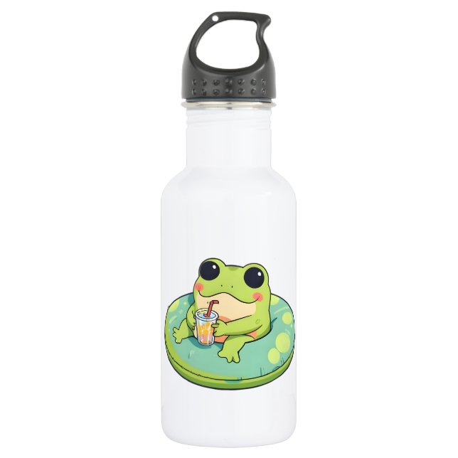 Bouteille D'eau Conception de grenouille chibi mignonne pour une j (Devant)