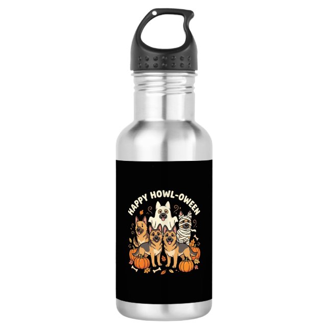 Bouteille D'eau Conception de Howl-Oween Halloween fantôme Berger  (Devant)