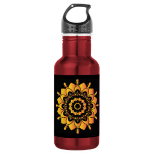 Bouteille D'eau Conception de mandala unique doré-95748