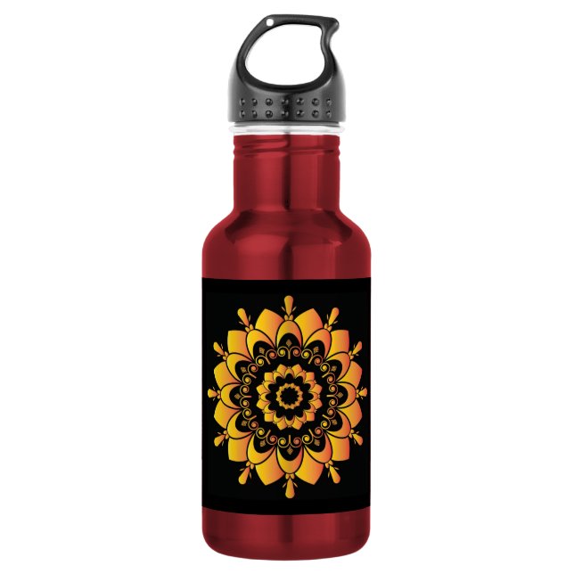 Bouteille D'eau Conception de mandala unique doré-95748 (Devant)