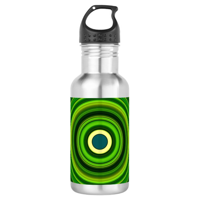 Bouteille D'eau Conception de mandala vert géométrique-64055 (Devant)