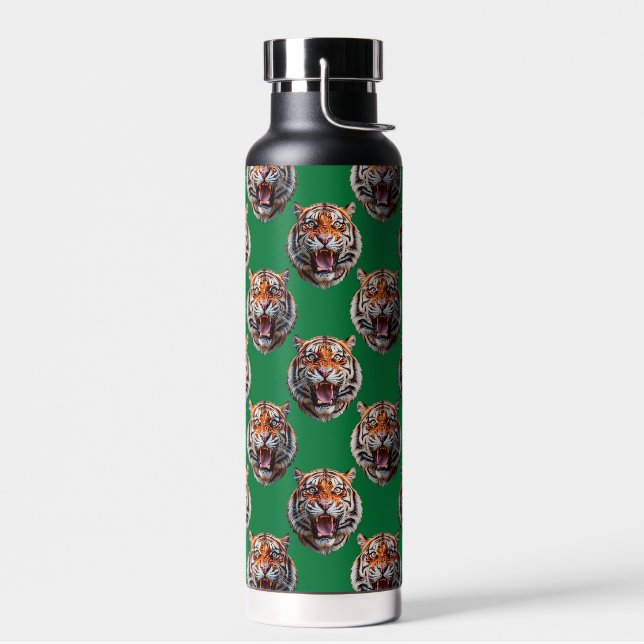 Bouteille D'eau Conception de motif tête de tigre vert  (Gauche)