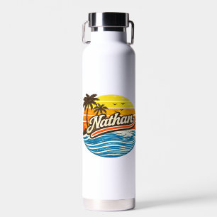 Bouteille D'eau Conception de nom Nathan Retro Sunset