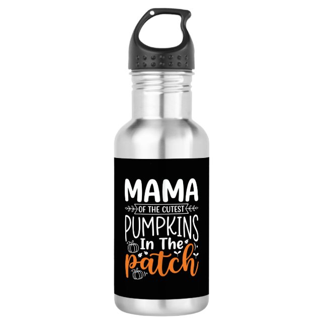 Bouteille D'eau Conception de patch de citrouilles maman Halloween (Devant)