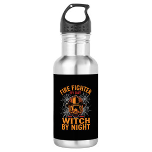 Bouteille D'eau Conception de sorcière de Halloween de pompier