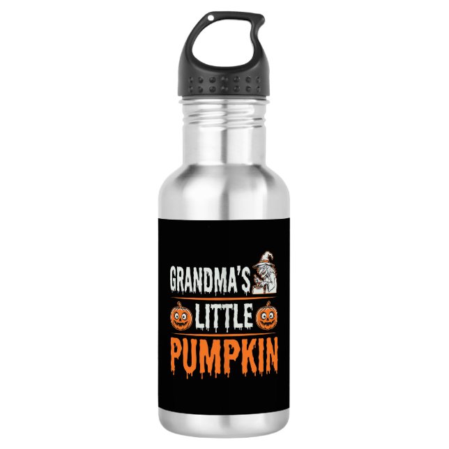 Bouteille D'eau Conception de sorcière d'Halloween de petit citrou (Devant)