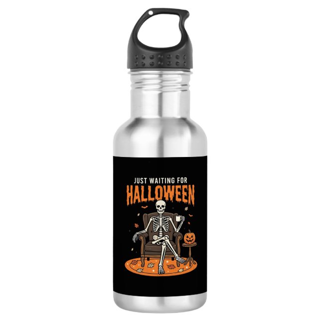 Bouteille D'eau Conception de squelette juste pour Halloween_1 (Devant)