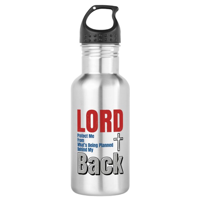 Bouteille D'eau Conception de t-shirt de foi chrétienne Lord Prote (Devant)