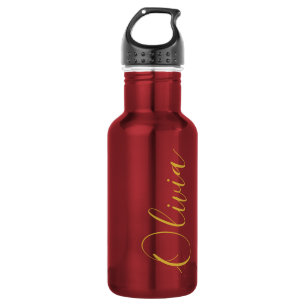 Bouteille D'eau Conception de type de nom de script Olivia rouge m