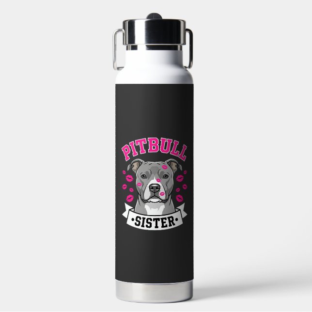 Bouteille D'eau Conception de vecteur de sœur de Pitbull amoureuse (Salle de sport)