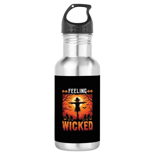 Bouteille D'eau Conception d'épouvantail d'Halloween qui se sent m (Devant)