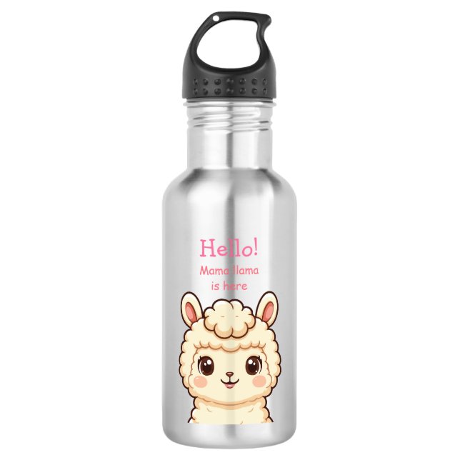 Bouteille D'eau Conception d'illustration de lama mignon (Devant)