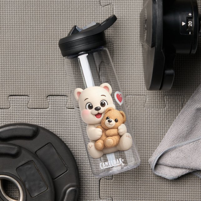 Bouteille D'eau Conception d'ours en peluche adorable et mignonne (Salle de sport (pivoté))