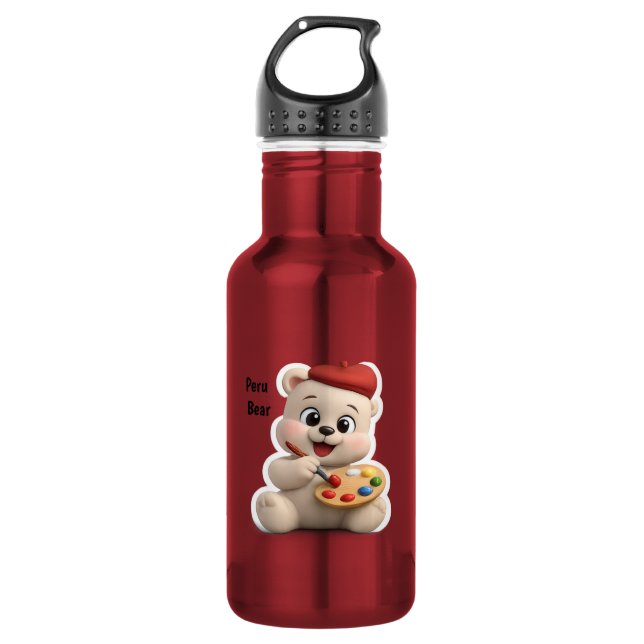Bouteille D'eau Conception d'ours en peluche adorable et mignonne (Devant)