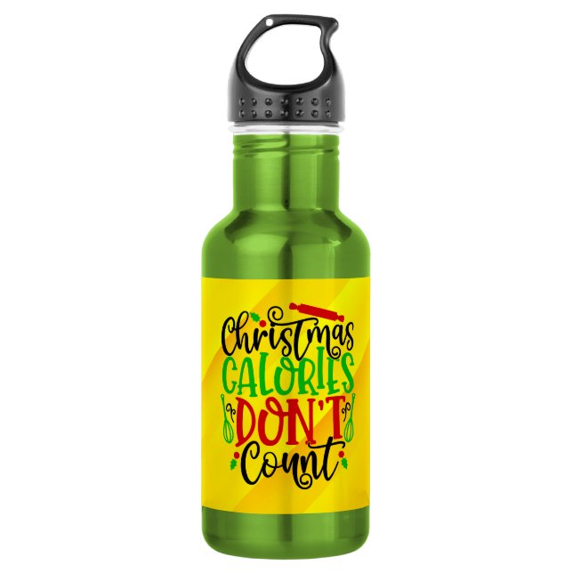 Bouteille D'eau Conception drôle de Noël : les calories ne compten (Devant)