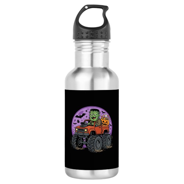 Bouteille D'eau Conception graphique de camion monstre Frankenstei (Devant)