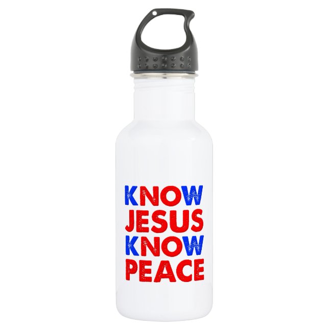 Bouteille D'eau Connaître Jésus Connaître La Paix Chrétien (Devant)
