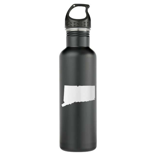 Bouteille D'eau Connecticut blanc (Devant)