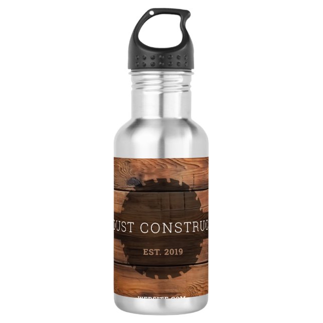 Bouteille D'eau Construction charpentier Bois foncé bois rustique (Devant)