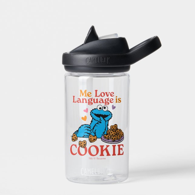 Bouteille D'eau Cookie Monster | Citation de la Saint Valentin (Gauche)