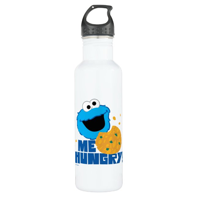 Bouteille D'eau Cookie Monster | Moi qui ai faim ! (Devant)