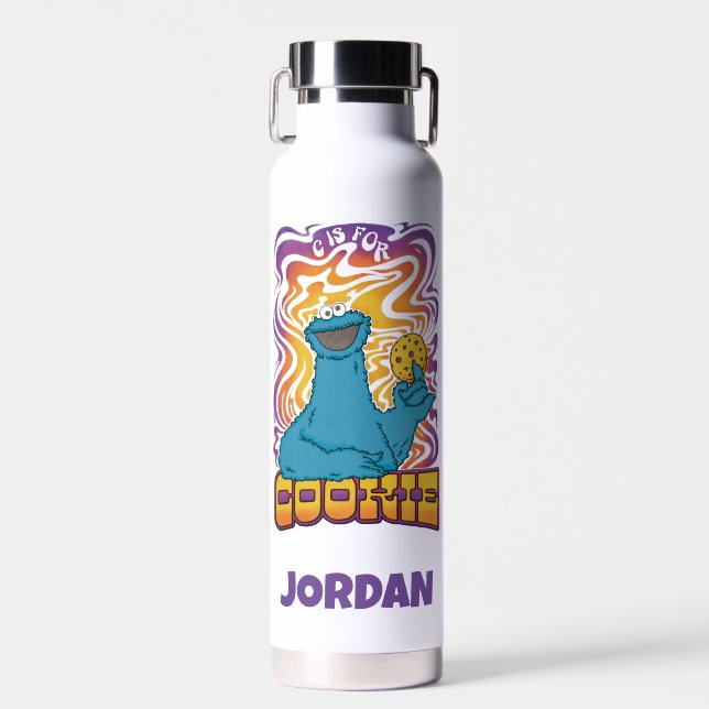 Bouteille D'eau Cookie Monster | Psychédélique | Ajouter Votre Nom (Avant)