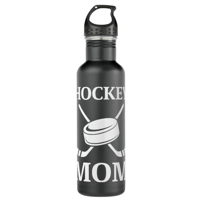 Bouteille D'eau Cool Bold Hockey Maman Logo    CadeauxBlanc sur No (Devant)