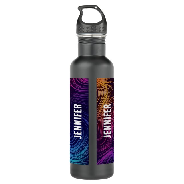 Bouteille D'eau Cool des 60 cercles Vibe et des tourbillons Motif (Dos)