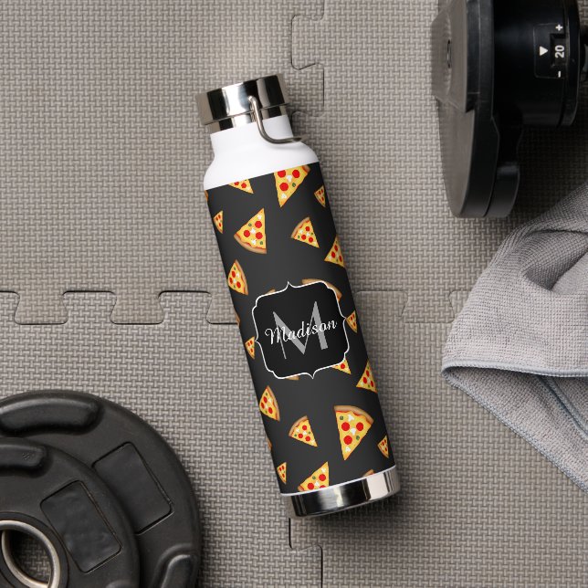 Bouteille D'eau Cool et amusante pizza tranches motif Monogram (Couvercle)