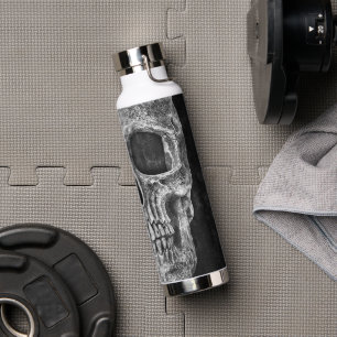 Bouteille D'eau Cool Gothique Moitié Crâne Noir et Blanc Grunge