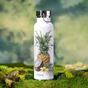 Bouteille D'eau Cool Rafraîchissant ananas tropicale avec nom