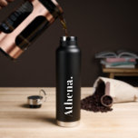 Bouteille D'eau Cool Signature tendance Stylish Nom personnalisé<br><div class="desc">Désaltérer avec notre bouteille d'eau Cool Signature ! ⚫ ⚪️ design tendance noir & blanc,  personnalisé avec votre propre texte. Sirotez dans le style ! 💧 #CoolSignature #CustomName</div>