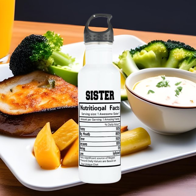 Bouteille D'eau cool Soeur faits art-mot (Créateur téléchargé)