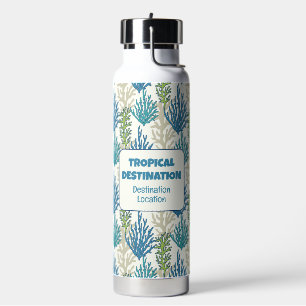 Bouteille D'eau Coral Seaweeds texte personnalisé