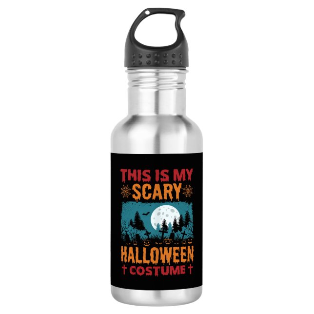 Bouteille D'eau Costume de Halloween drôle et effrayant Graphique  (Devant)