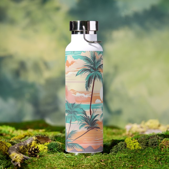 Bouteille D'eau Coucher de soleil sur une plage tropicale (Extérieur (pivotée))