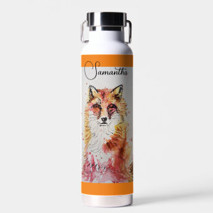 Bouteille D'eau Couleur Aquarelle Renard Rouge mignonne Peinture M