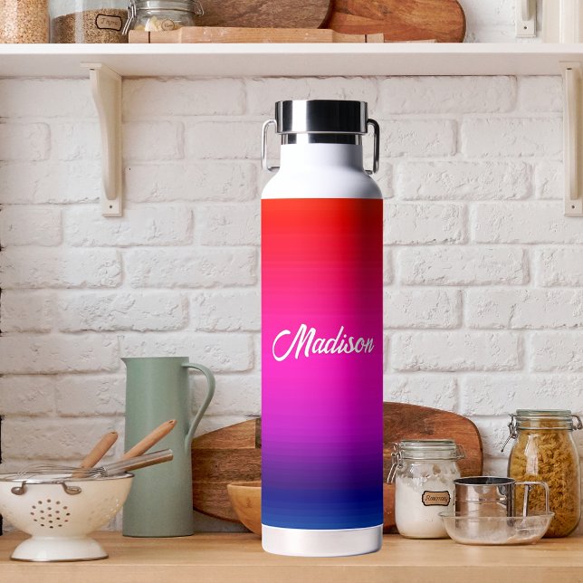 Bouteille D'eau Couleur Dégradante Couleur Couleur Couleur Couleur (Gradient Color Sunset Blend Your Name Water Bottle)