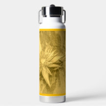 Couleur orange vibrant avec nénuphar et initiale