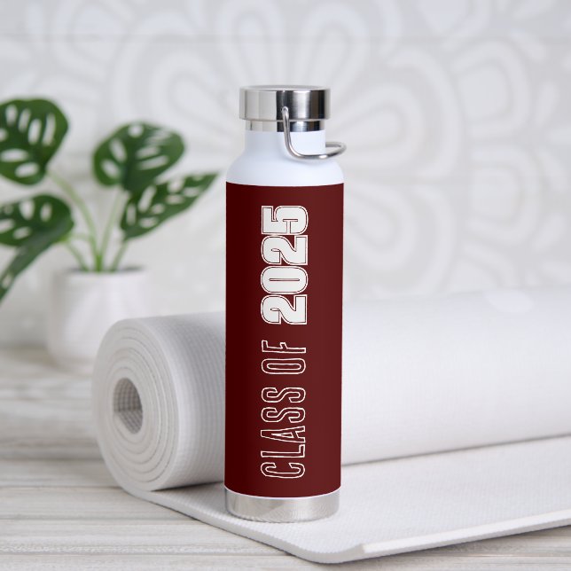 Bouteille D'eau Couleurs de l'école marron et blanc Année de class (Yoga)