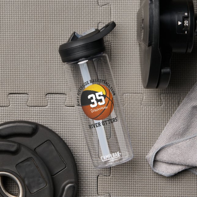 Bouteille D'eau Couleurs de l'équipe de basketball en or noir pers (Droite)