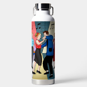Bouteille D'eau Couple nostalgique rétro des années 1950 Dansant S